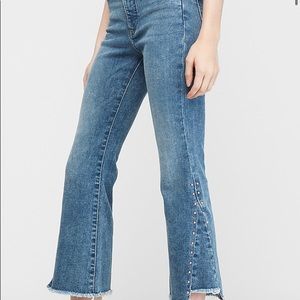 EXPRESS CROPPED HIGH RISE STUDDED JEANS